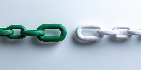 Fototapeta premium Green and white chain links symbolizing Nigerian unity