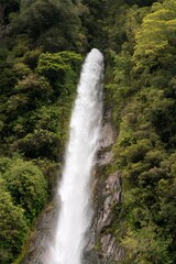 Thunder Creek Falls in Mount Aspiring National Park, New Zealand