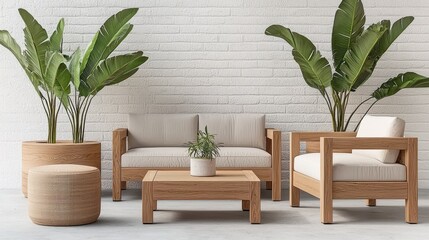 Modern living room furniture arrangement stylish home interior design minimalist environment indoor view comfort and aesthetics