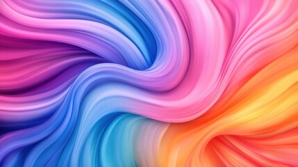 Obraz premium Abstract Colorful Flowing Waves in Vibrant Shades of Pink, Blue, Purple, and Orange Creating a Dynamic Visual Effect