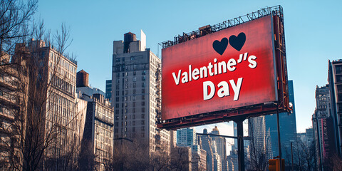 Obraz premium Minimalist Text Valentine's Day Billboard Design