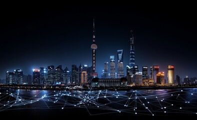 Obraz premium A businessperson's shadow in an office highlights the network effect, symbolizing the importance of partnership and teamwork.