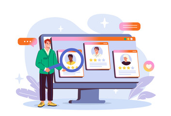 Recruitment process concept. Vector illustration