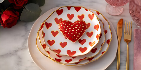 Valentine's Day Family Dinner with Themed Place Settings