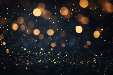 Elegant Flowing Golden Waves with Glowing Particles on a Dark Background, Abstract Futuristic Texture and Luxury Artistic Design