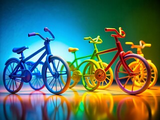 Fototapeta premium Silhouette Bicycle PNG Plasticine Mockup: 3D Rendered Bicycle Set for Decoration