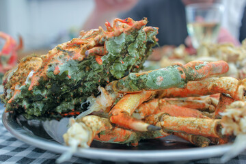 eating spider crabs for lunch