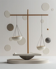 Minimalist Balance Scale: ChatGPT vs DeepSeek Icons, Clean White Background, Neutral Tones, Futuristic Vibe, No Text