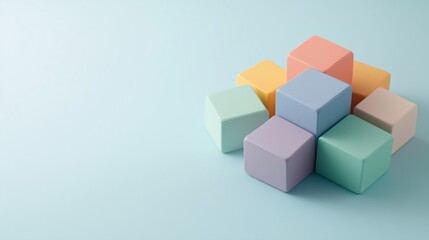 Obraz premium Colorful 3d cube structure for creative design and print projects