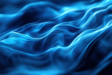 Obraz premium Elegant Blue Fabric with Flowing Silk Waves, Soft Drapery, and Abstract Minimalist Texture in a Luxurious Modern Design