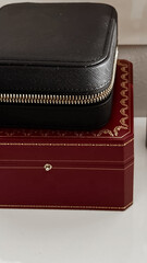 Elegant jewelry box with intricate detailing.