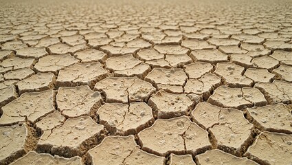 Abstract aerial view of intricate cracked earth patterns