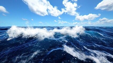 Ocean Waves and Blue Sky