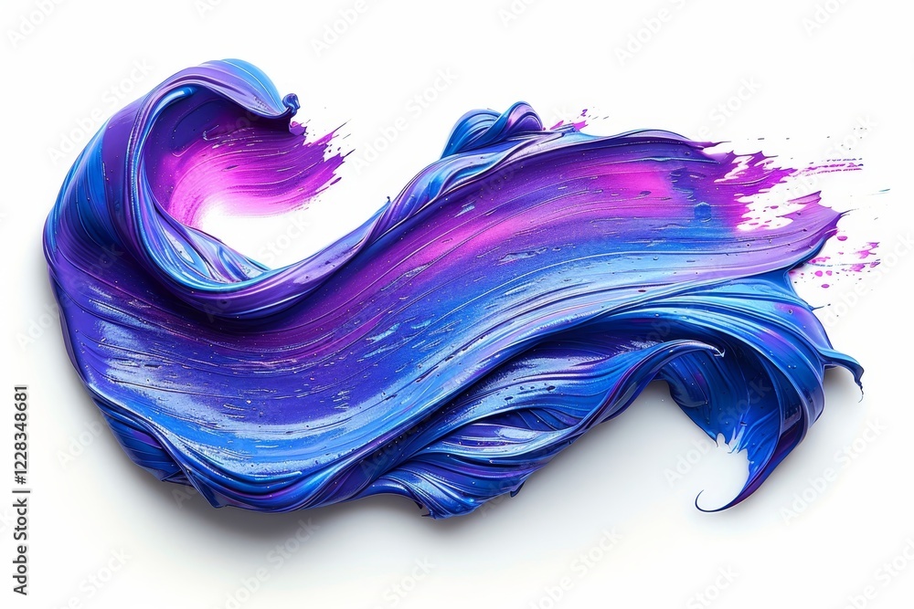 Poster bright colors blend together in a flowing swirl of blue and purple paint that catches the eye. the s