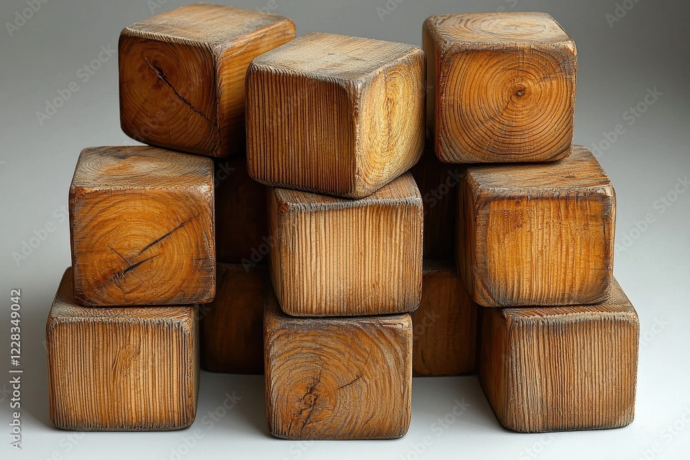 Poster A stack of wooden blocks arranged in a visually appealing manner.
