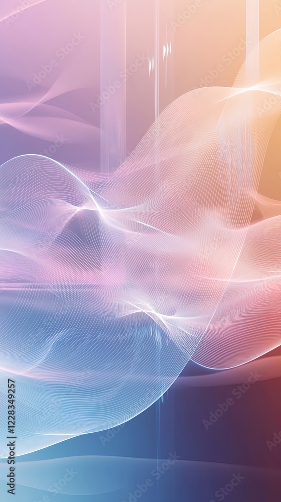 Wall mural abstract representation of sound waves with colorful gradient effects