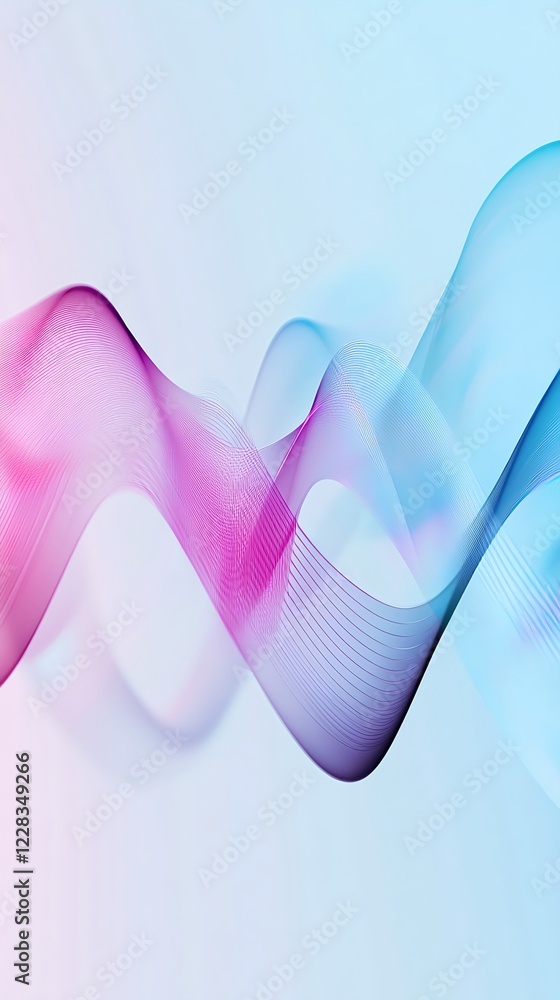 Wall mural abstract representation of sound waves with vibrant color gradients