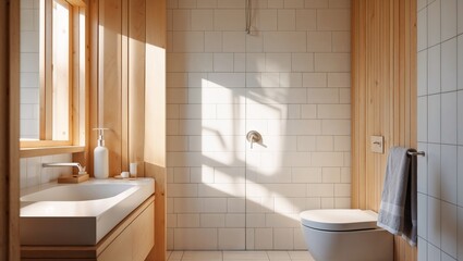 Bathroom with washbasin and toilet