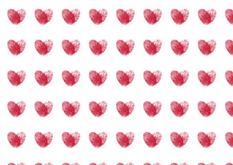 Small red hearts on white background seamless pattern for Valentine's Day