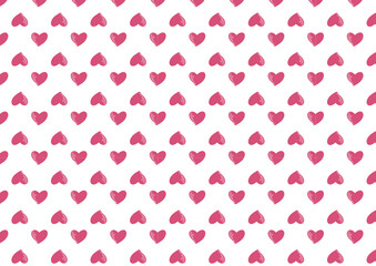Small red hearts on white background seamless pattern for Valentine's Day