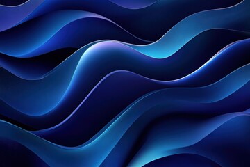 Obraz premium Modern Abstract Blue Artwork with Flowing Lines, Smooth Gradient Waves, and Minimalist Design for Creative Backdrops and Contemporary Inspirations