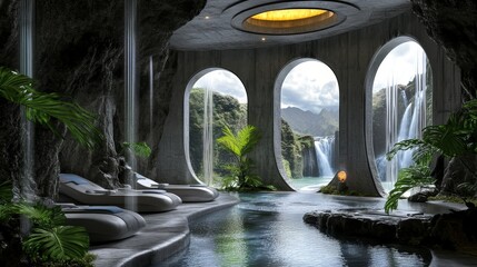 Futuristic Health and Wellness Spa, where treatments are powered by AI and advanced tech