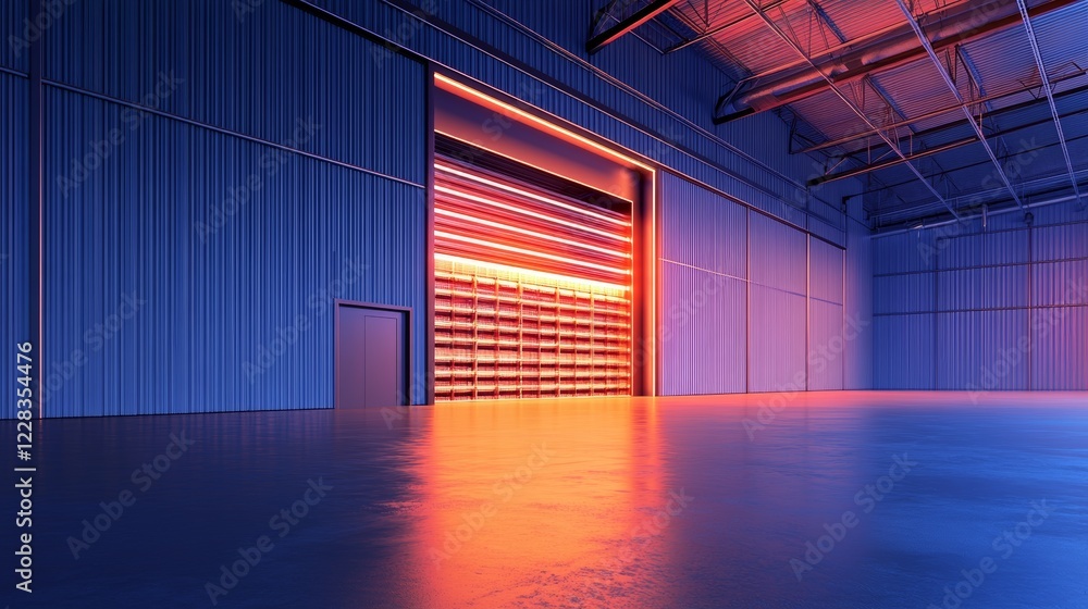 Poster a futuristic smart warehouse management system that employs augmented reality for efficient package 