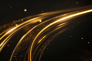 Obraz premium Elegant Black and Gold Abstract Fluid Waves with Shimmering Metallic Texture for Luxury, Modern Glamour, and High-End Design Backgrounds