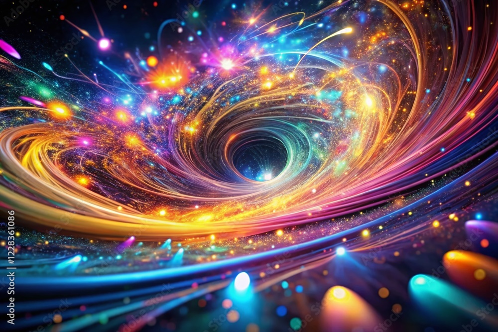 Poster stunning long exposure of abstract fluid dynamics: 3d particle simulation