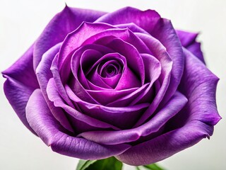 Stunning Purple Rose, High-Resolution Stock Photo, Deep Depth of Field, Isolated on White