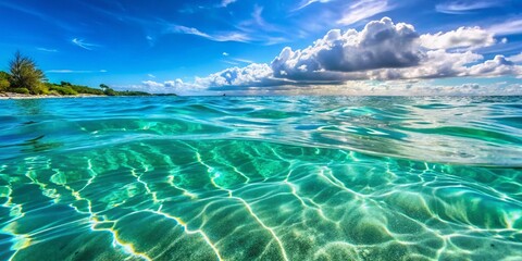 Stunning Turquoise Ocean Water Background with Copy Space for Text - Perfect for Travel, Summer, and Vacation Designs