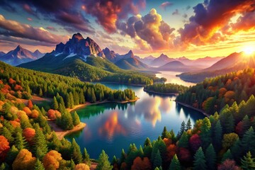 Stunning Virtual World Landscape: 3D Environment Design, Fantasy Game Background, Digital Art