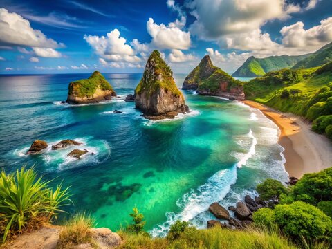 Stunning Tanjung Papuma Beach Jember East Java Indonesia - Scenic Coastal Landscape