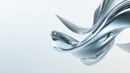 Abstract Blue and Silver Flowing Lines