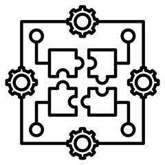 Strategic management icon element for design