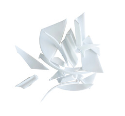 stack of plastic waste fragments isolated