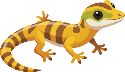 Naklejka premium Madagascar gecko isolated on white background vector art illustration 