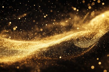 Luxurious Gold and Black Silk Fabric with Elegant Satin Folds, Shimmering Metallic Texture, and Premium Design for Glamorous Backdrops