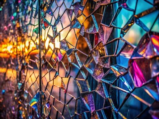 Surreal Broken Mirror Glass Wall Texture: Abstract Seamless Wallpaper Pattern