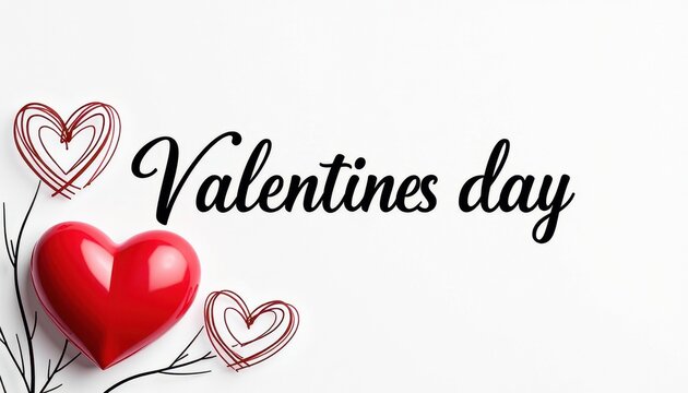 Vibrant Valentine's Day Card with Bold Valentine's Day Words and Heart-Shaped Object