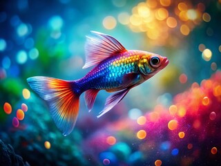 Fototapeta premium Surreal Floating Aquarium Fish: Close-up Macro Photography