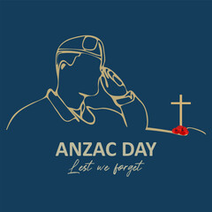 Remembrance day symbol. Lest we forget. Anzac day background with soldier.