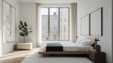Modern Minimalist Bedroom Design with City View