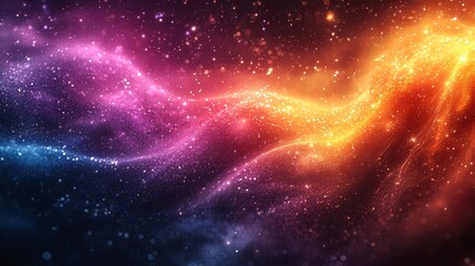 Obraz premium A vibrant cosmic wave of colors and sparkles, evoking a sense of wonder.