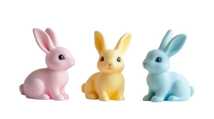 Obraz premium Easter bunny figurines in pastel colors
