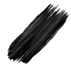 Abstract Black Brush Stroke, Isolated on White Background