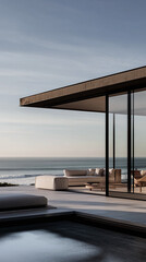 Obraz premium Stunning Modern Oceanfront Beach House Architectural Design
