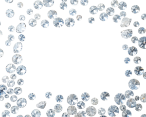 Sparkling Diamond Frame on Transparent Background. PNG