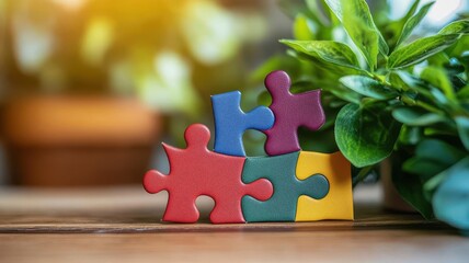 puzzle flat design side view brain training animation vivid