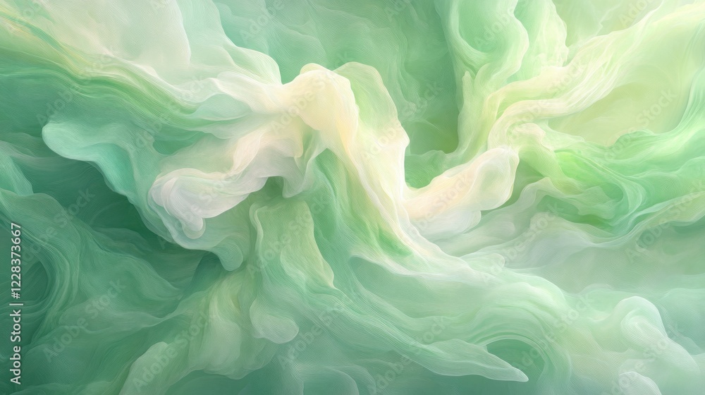 Aufkleber abstract art discover a balanced portrayal of vitality, with abstract swirls of green and blue mergi